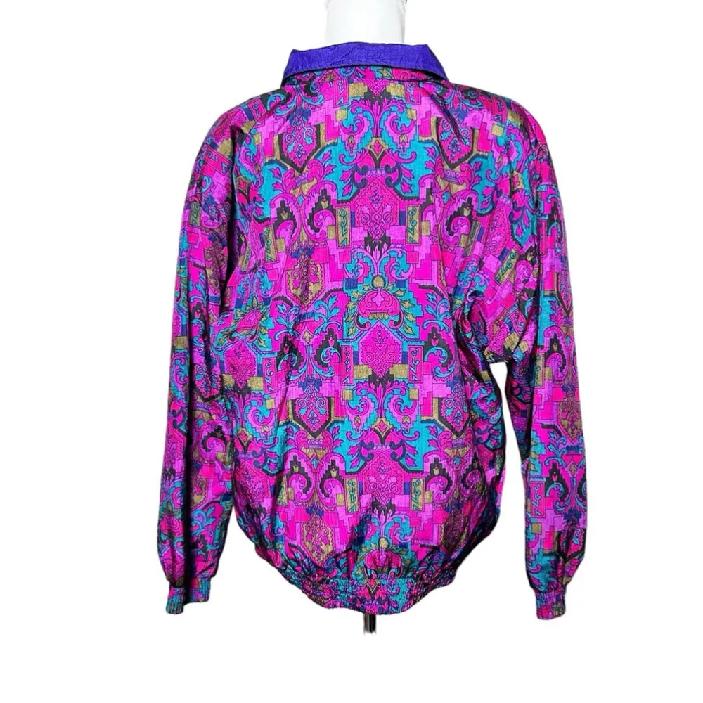 Lady Lavon Vintage 90s Full Zip Jacket Windbreaker Retro Size Medium Pockets - Image 2