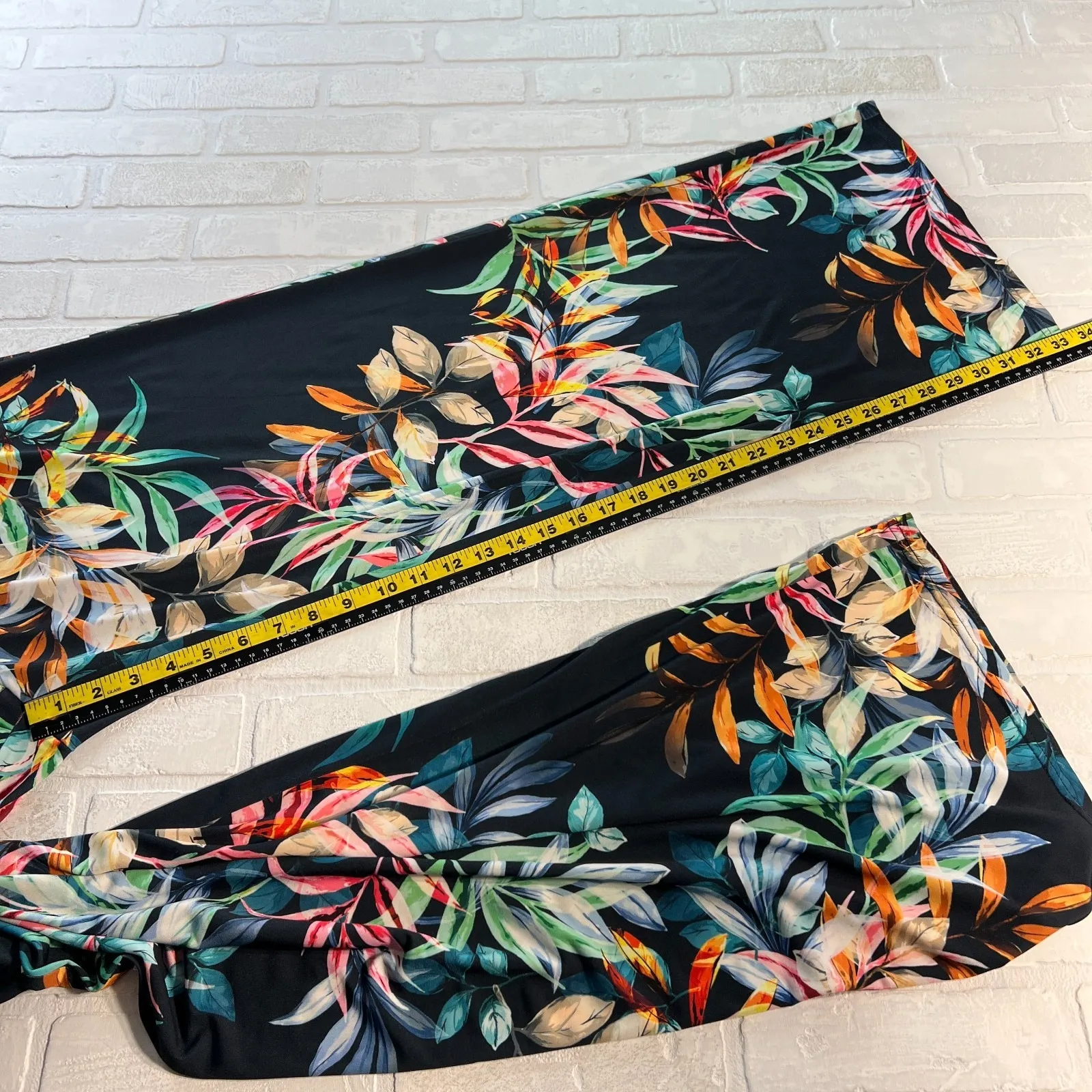 Joseph Ribkoff Pants Womens 12 Multicolor Floral Wide Leg Pull On Dressy Palazzo - Image 12