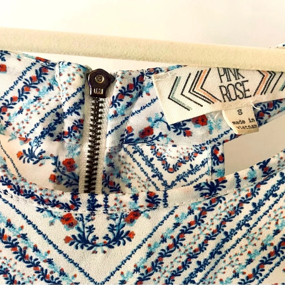 Pink Rose A-Line Top in Elegant Floral - Image 2