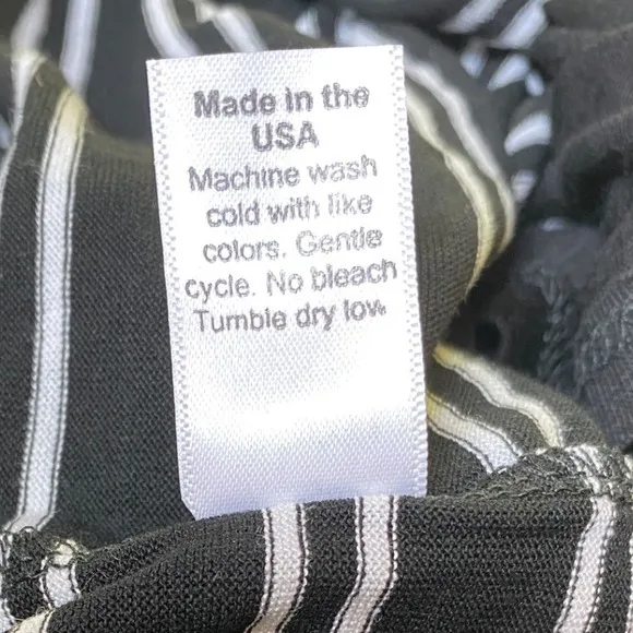 Michael Stars viscose drawstring tie waist dress black white stripes - XS EUC - Image 6