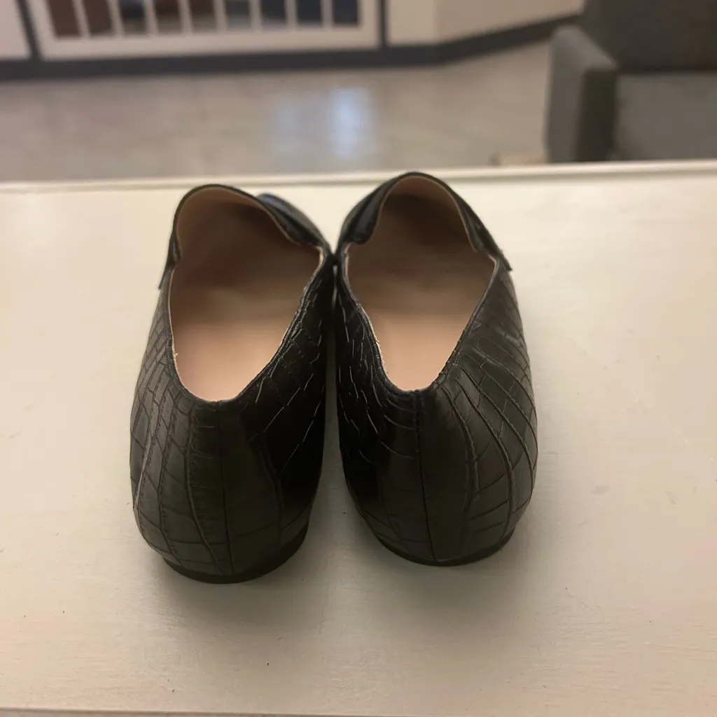 Loafers Elegant Black Croc-Embossed a.n.a. A new approach8 1/2 M like new - Image 7