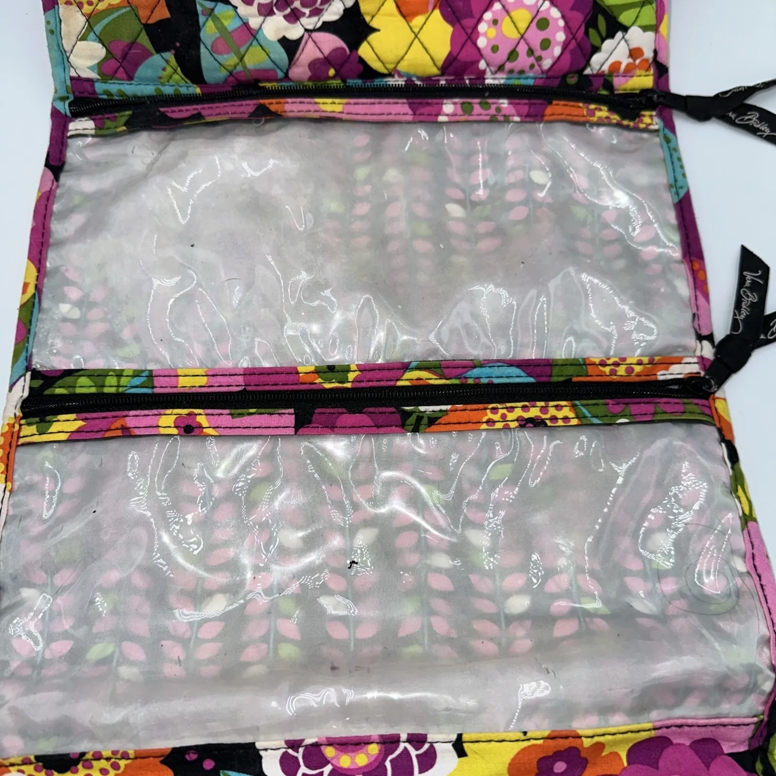 Vera Bradley Hanging Jewelry Make Up Travel Organizer Va Va Bloom Fabric Trifold - Image 4