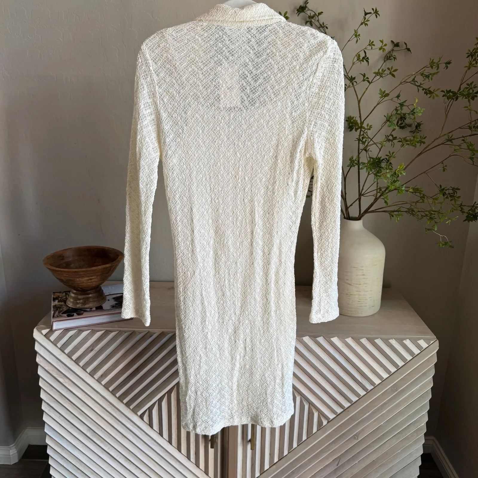 Sadie & Sage Textured Button Front Collared Dress Size M Size M - Image 3