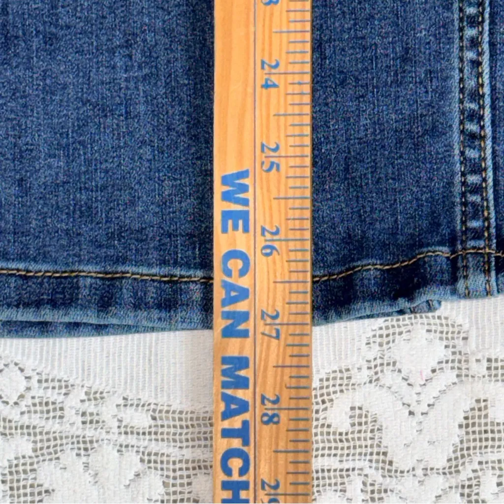 Ophelia Roe Women’s Blue Denim Skirt with Front Slit Button Fly Pockets size 6 - Image 9