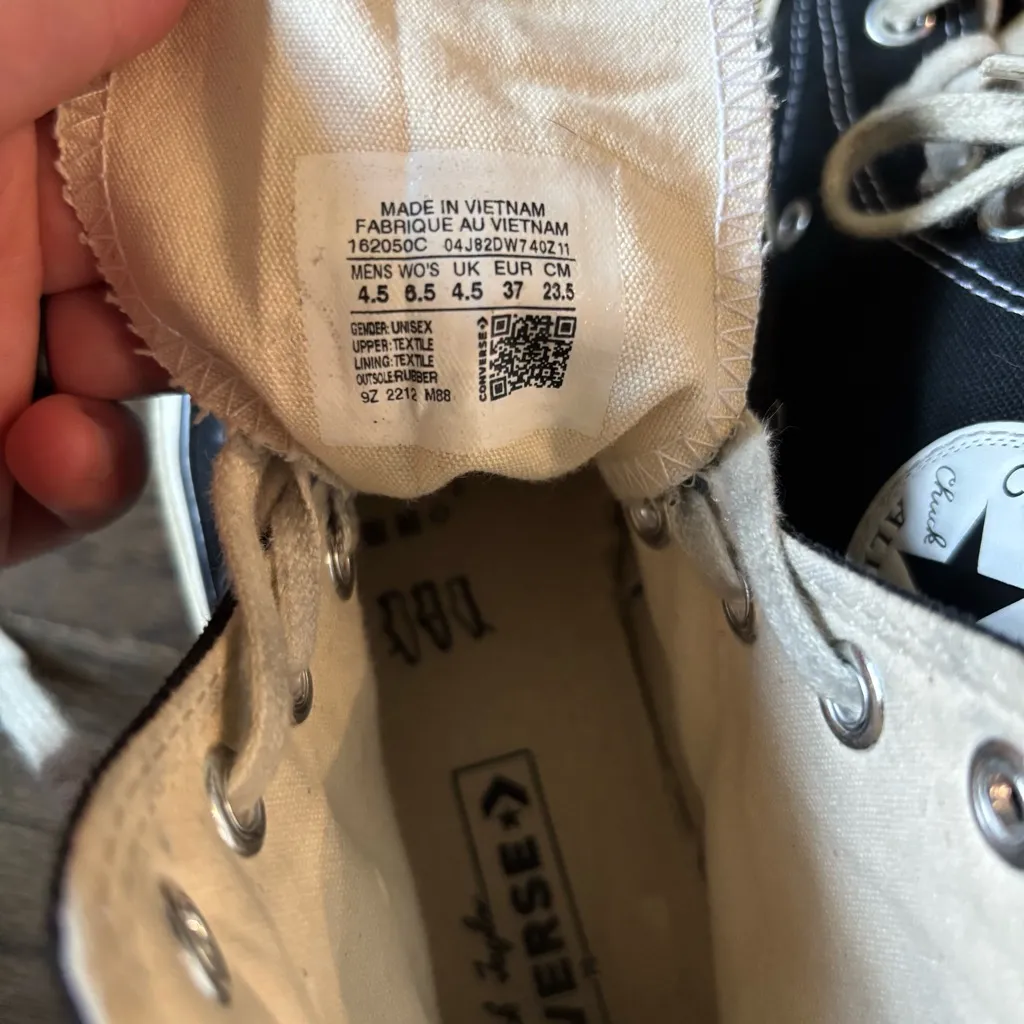 Converse Chuck 70 High Top Sneakers Black | Size 4.5M / 6.5W - Image 9