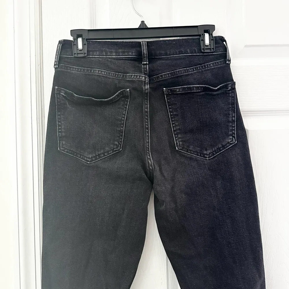 Gap  Denim Washed Black Vintage High Rise Slim Jeans Open Raw Ankle Hem 28 Short - Image 11