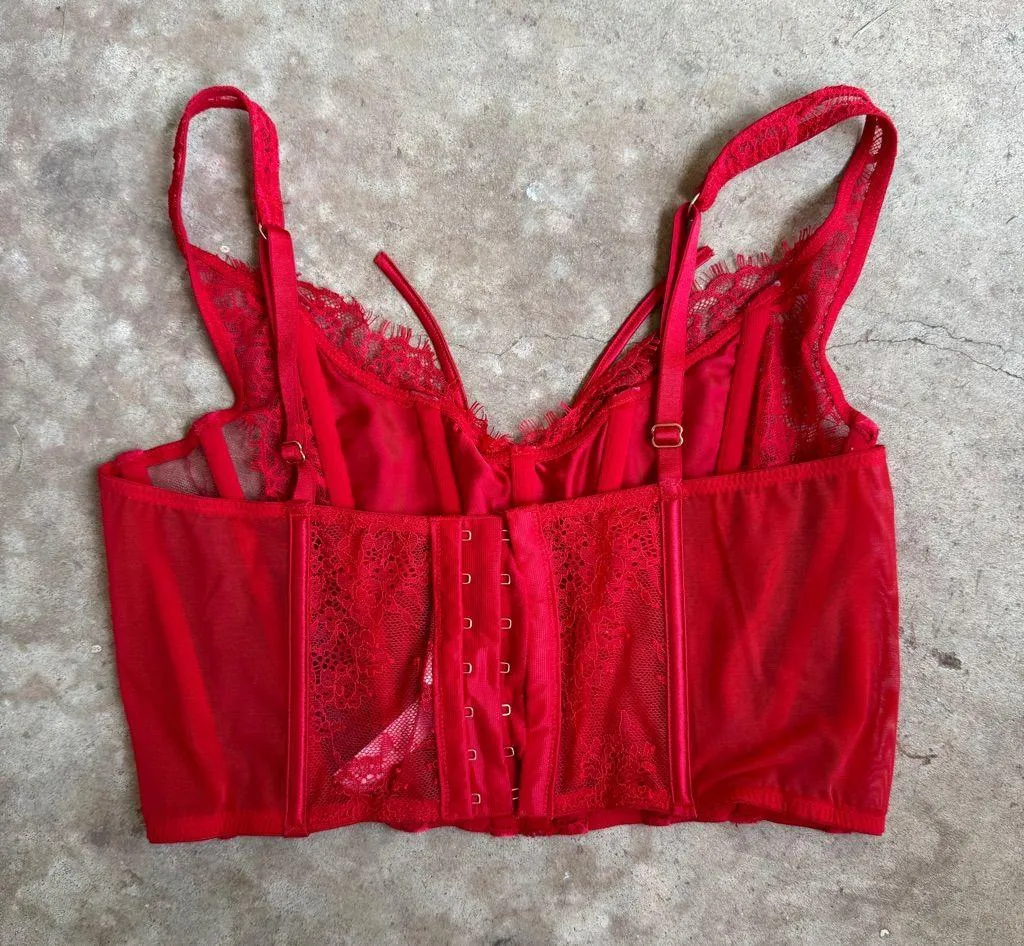 Victoria’s Secret Dream Angels Unlined Lace Up Corset Top size M Medium - Image 2