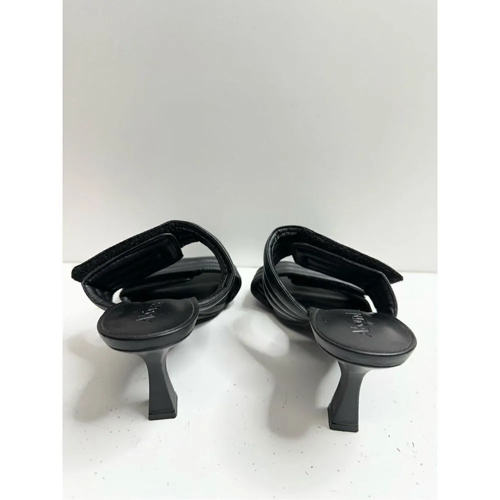 Abound Sandals Size 6 Black Qarly Open Square Toe Slip On Heels‎ - Image 7