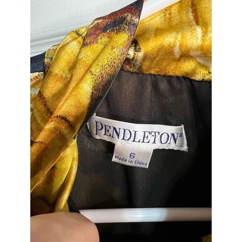 Pendleton Women's Silk Cowl Neck Sheath, Silk Dress Size 6 Multicolor Floral - Image 8