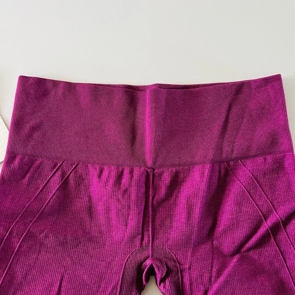 LULULEMON ATHLETICA Heathered Regal Plum In The Flow Crop II Leggings - US 8 - Image 5