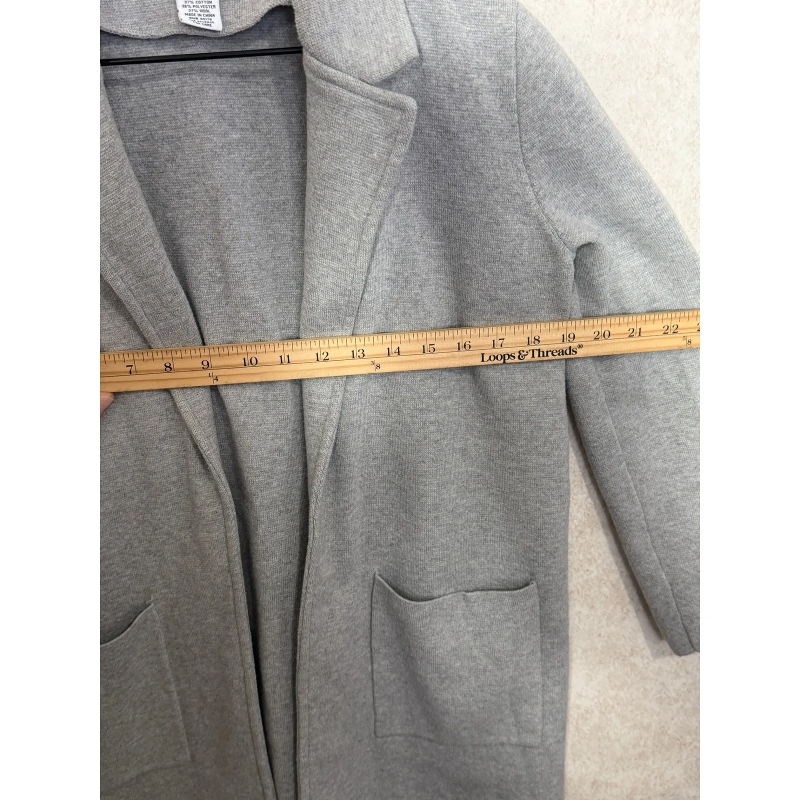 MAGASCHONI Wool Blend Gray Knit Sweater Blazer Jacket Sz S Casual Career Office - Image 4