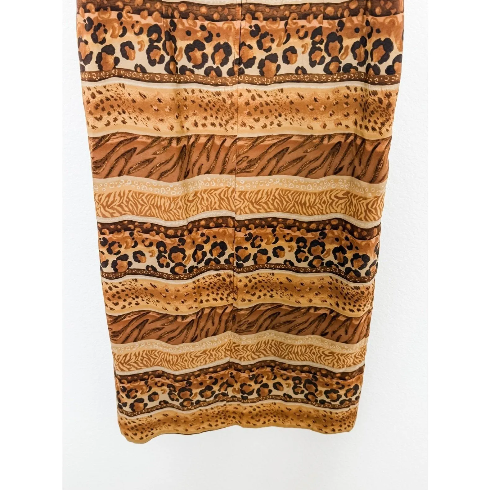Vintage 90s Sag Harbor Womens Dress Size 12 Brown Animal Print Maximalist Safari - Image 9
