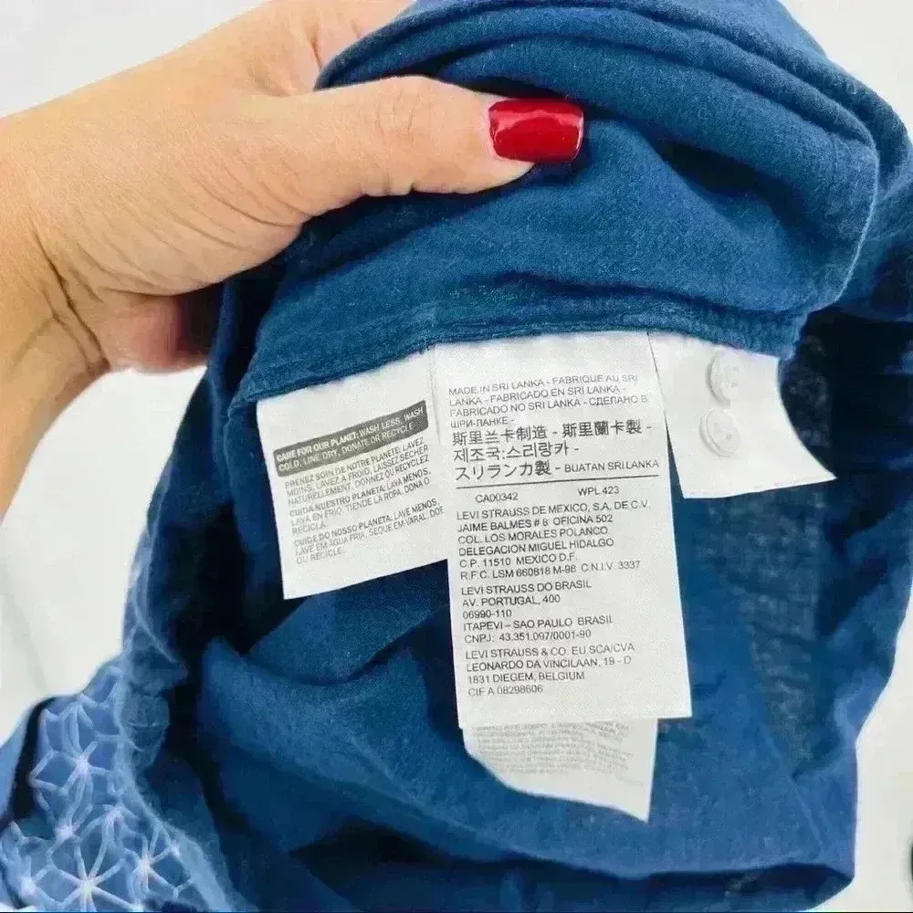 Levi’s Navy/White‎ Shorts Romper With Pockets Size XL - Image 12