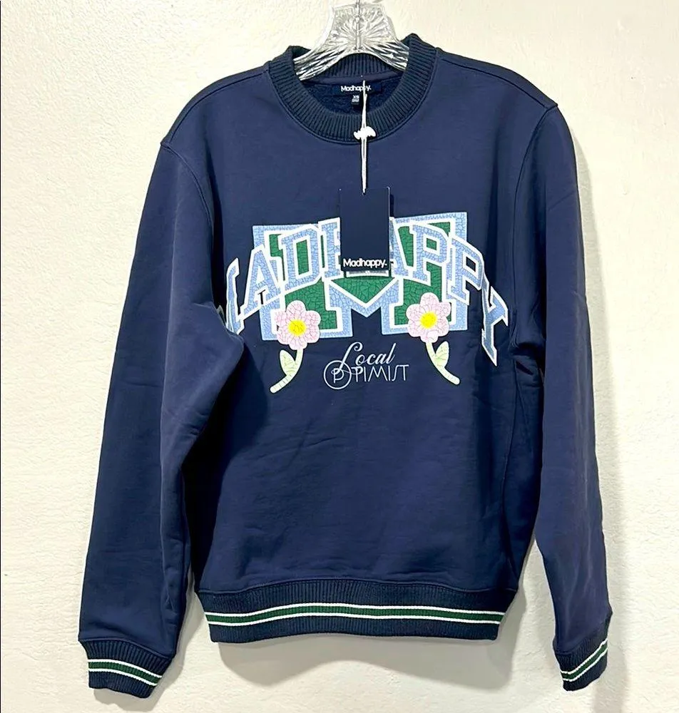 nwt // madhappy local optimist march spring capsule fleece crewneck sweatshirt - Image 2