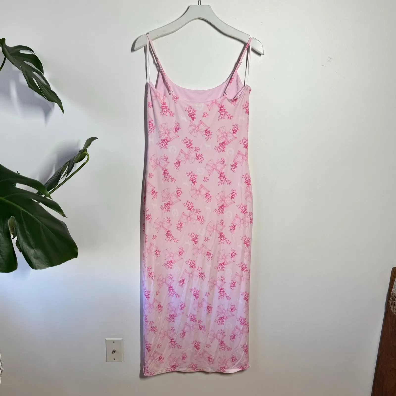 Pink Love Shack Fancy Model Midi Dress Women L Pink Romantic Feminine Lounge NWT Size L - Image 2