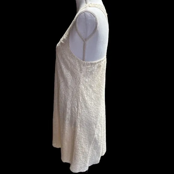 Maurices Stunning‎ Racer Back Dress Cream Color Crochet Lace Sz M Boho Feminine - Image 5