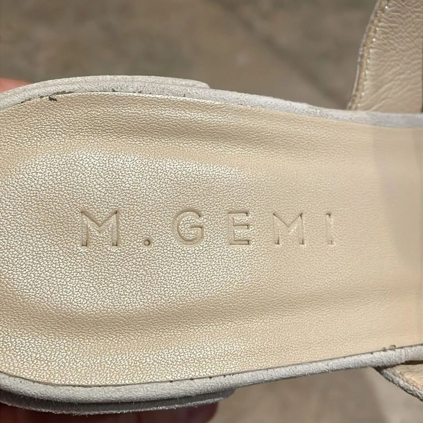 M. Gemi Cream Seude Leather Platform Mules Shoes Womens Size EU 38.5 US 8 Italy - Image 13