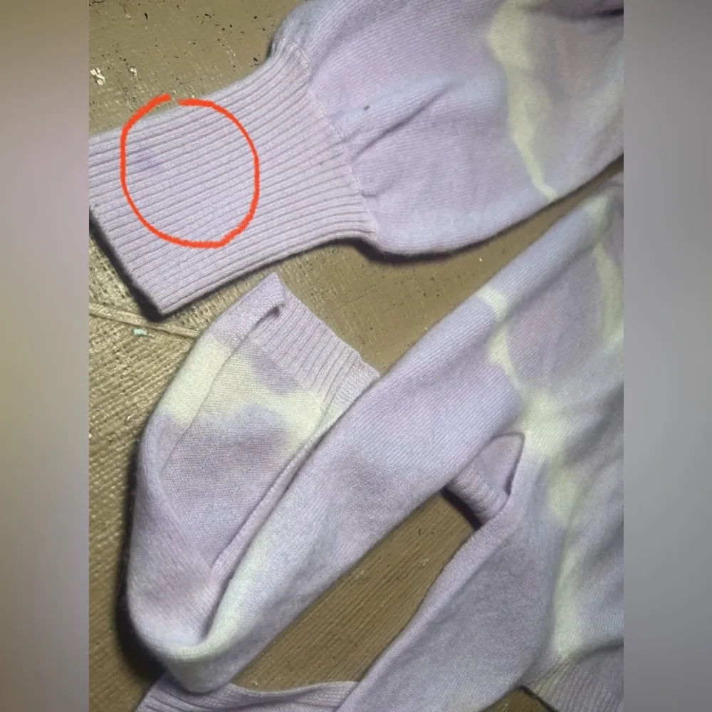 Repeat Cashmere Silver Edition Lavender TieDye Style Sweater with Waist Tie Smal White - Image 8