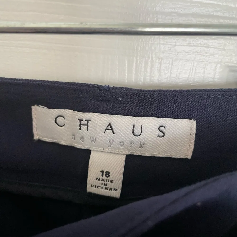 Chaus Emma Essentials Night Navy Blue Flat Front‎ Plus Size Pants Size 18… - Image 5