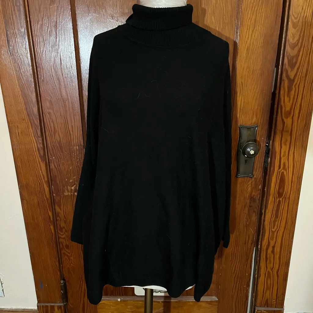 Jos. A. Bank Oversized Black Turtleneck Sweater - Image 2