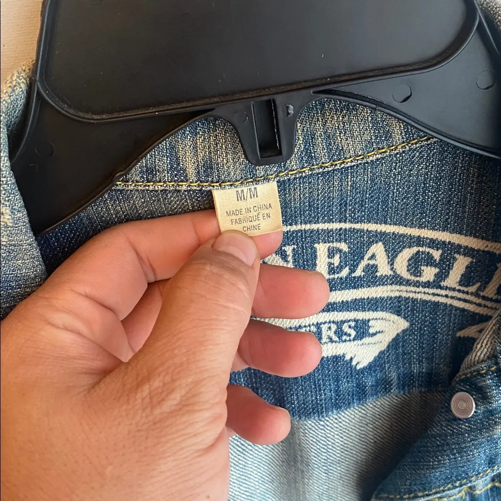 Y2K American Eagle Outfitters Blue Jean Jacket - Image 3