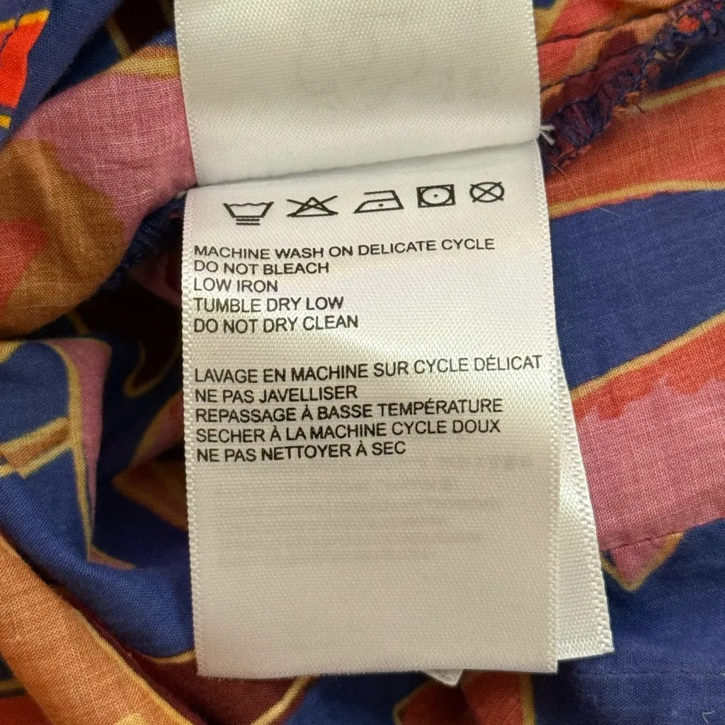 Farm Rio NWT Bright blue mushroom sketch blouse buttons women’s size XL - Image 11