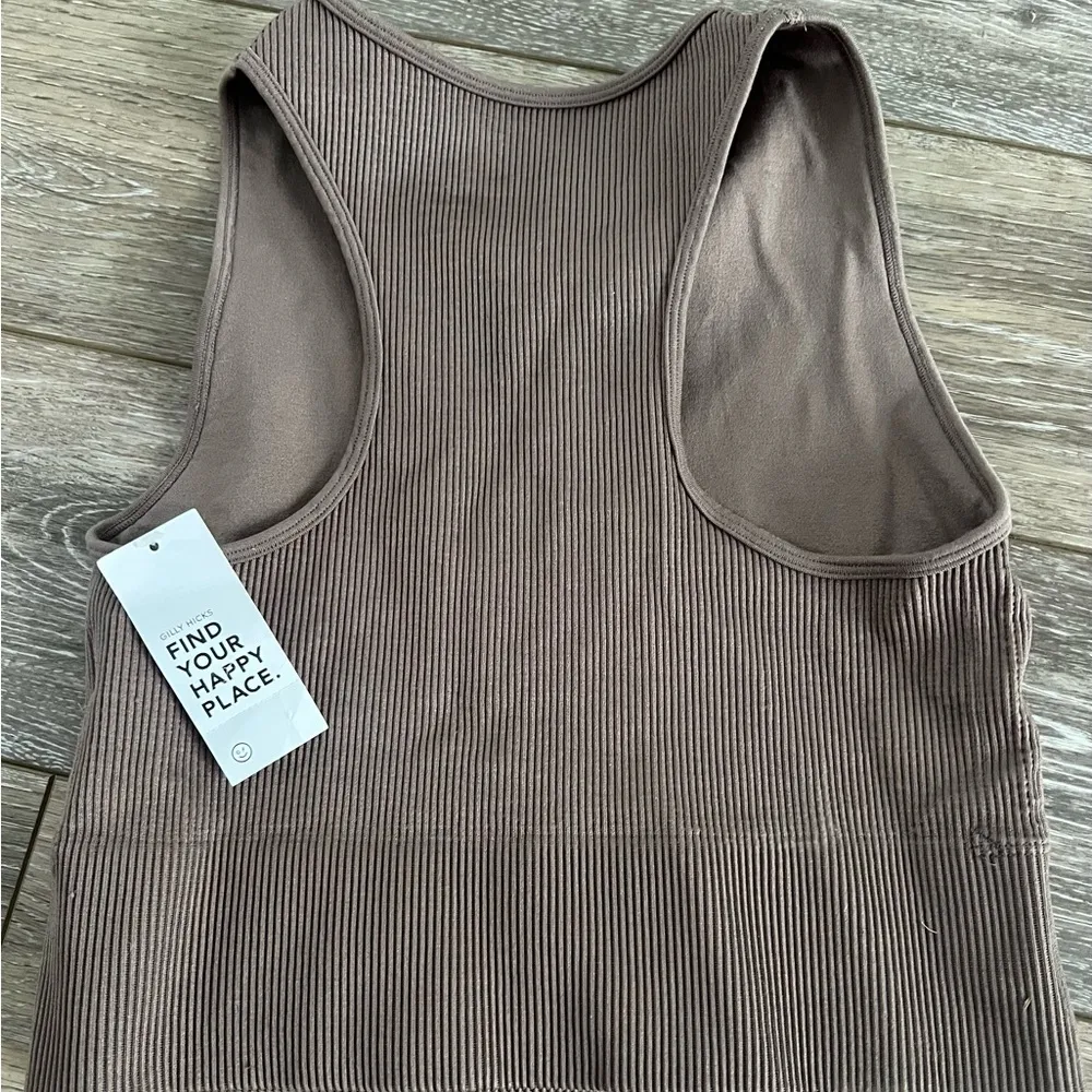 Hollister Gilly Hicks Brown Ribbed Tank Top - Image 4