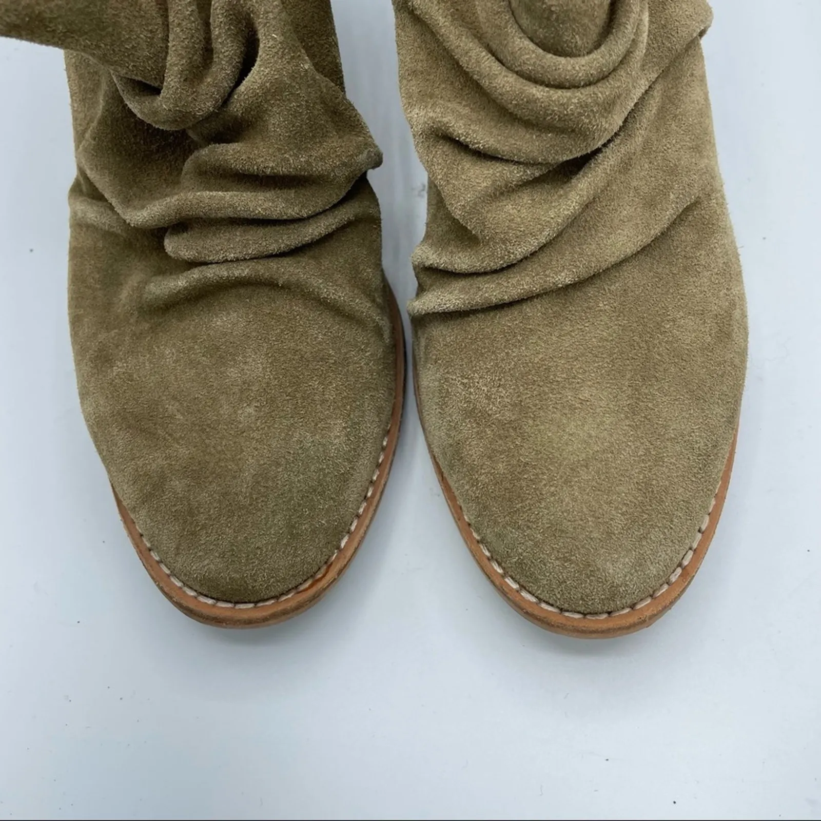 Splendid Brown Suede Slouchy Ankle Boots Womens 7.5 Shooties Stacked Heel Fall - Image 4