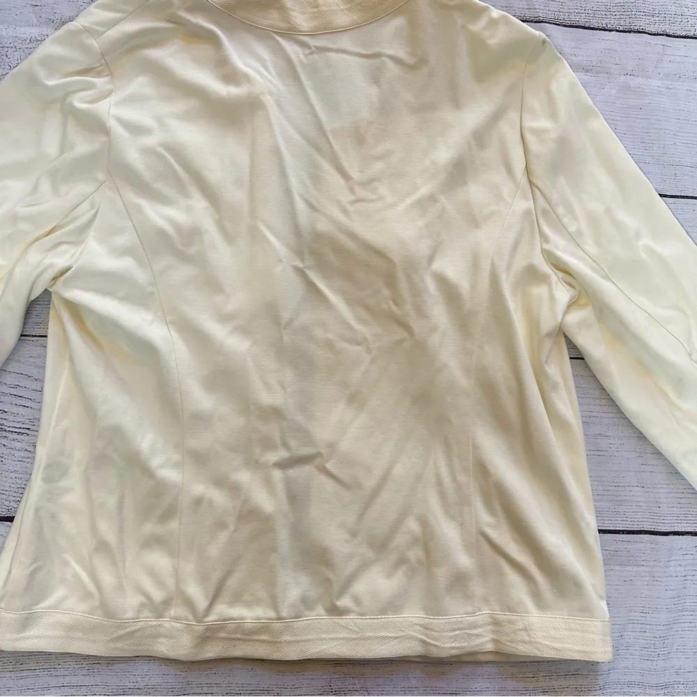 Chico's gold button cream beige open front jacket cardigan - Image 11