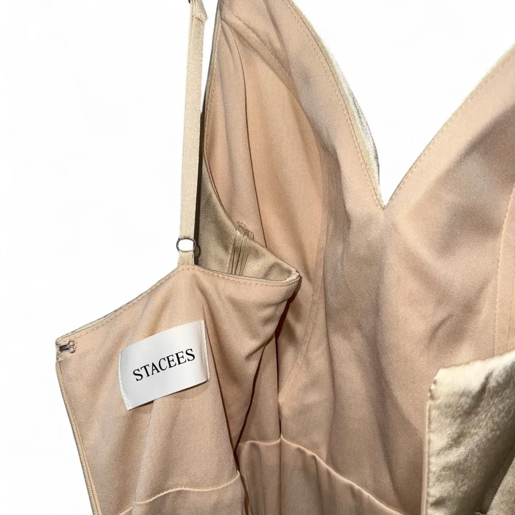 STACEES Sheath/Column V Neck Sleeveless Floor - Image 7