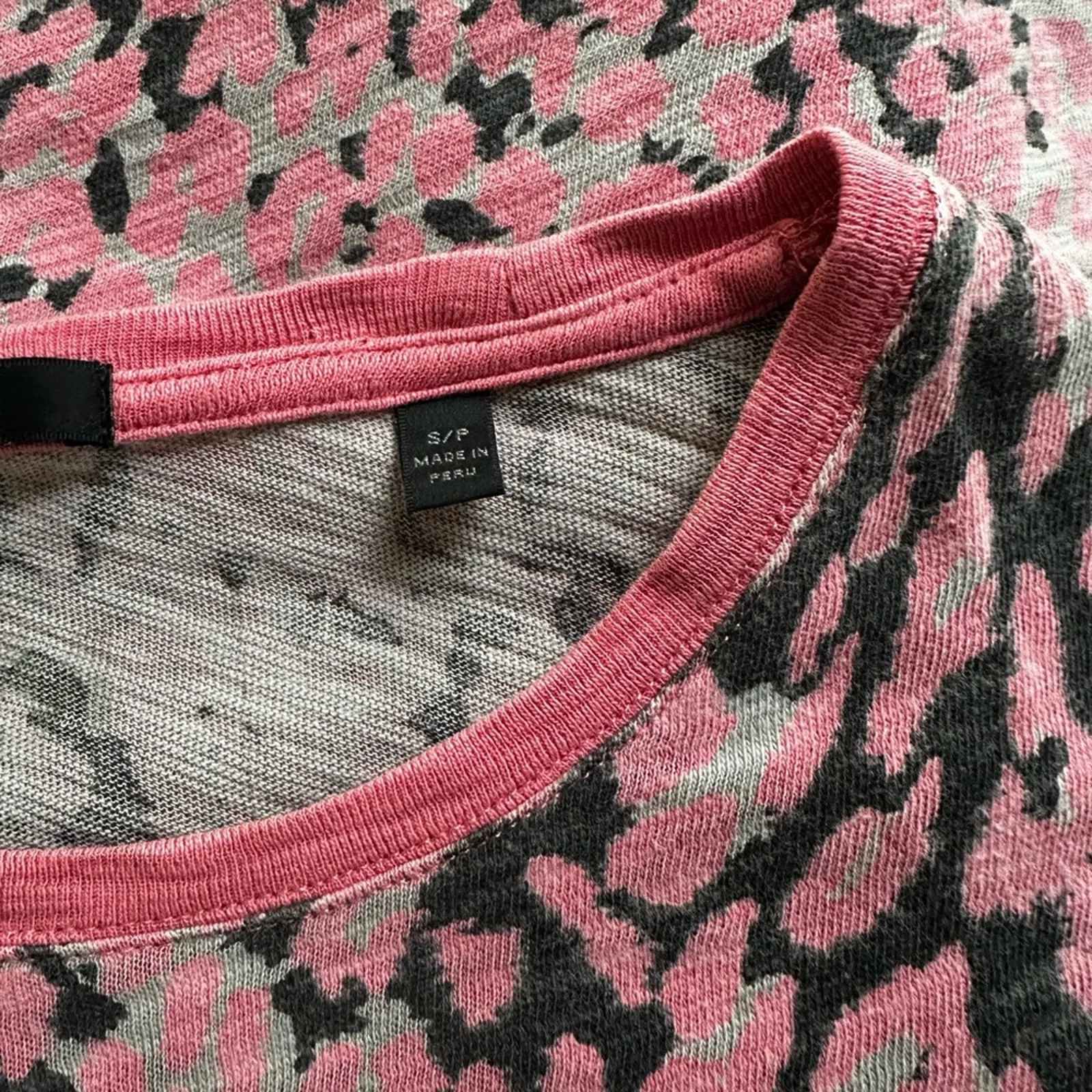 ATM Pink Leopard Slub Destroyed Tee Long Sleeve T - Image 4