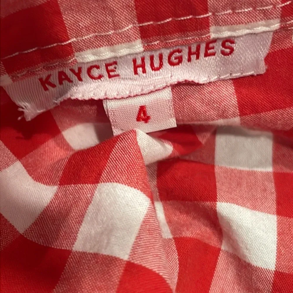 Kayce Hughes Gingham Tunic size 4 Red - Image 6