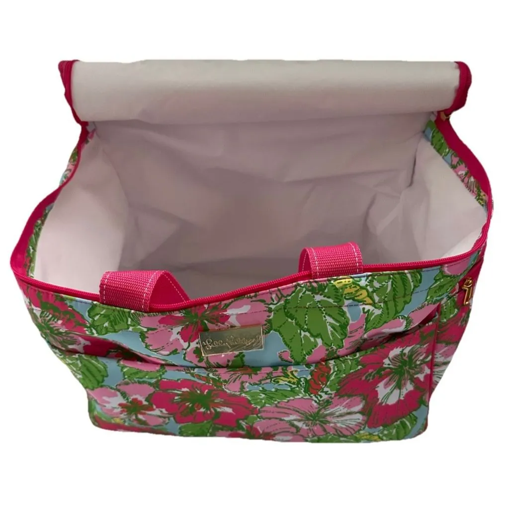 Lilly Pulitzer Insulated Beach Cooler BIG FLIRT 15.5x10x12 Tropical Hibiscus NWT - Image 2