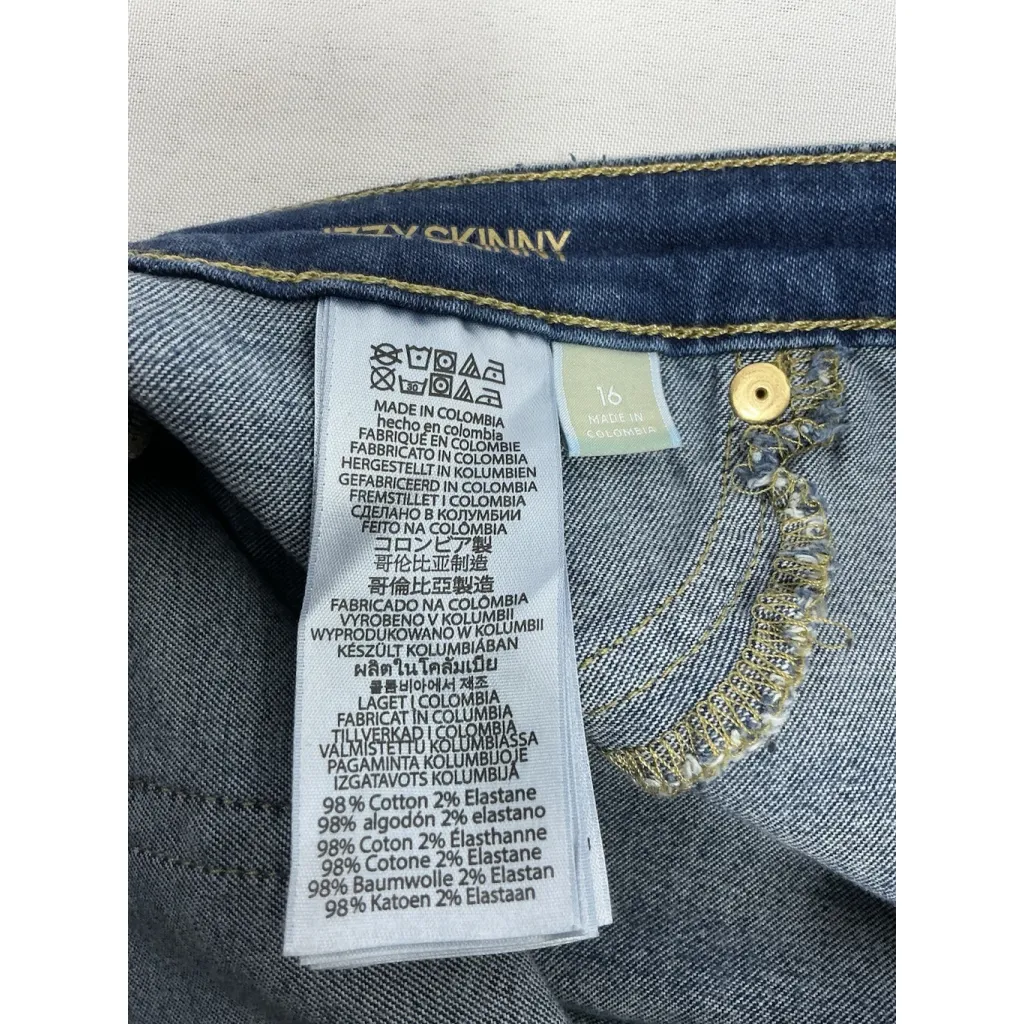 Womans Michael Kors Izzy Skinny Pullon Blue Jeans Size 16 Ankle - Image 4