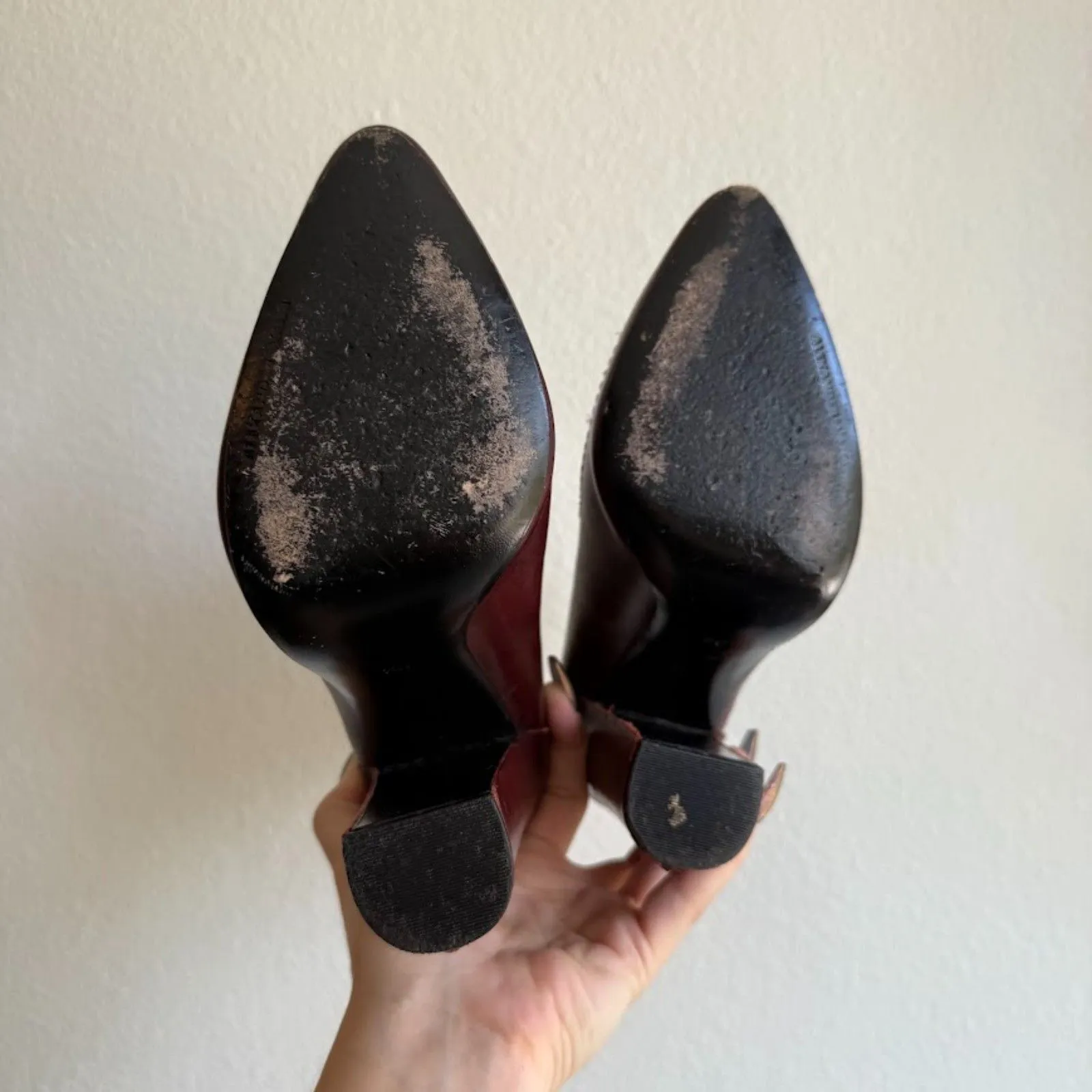 Alexander Wang Kim Oxblood Leather High Heel Ankle Booties with Pointed Toe EU36 - Image 7