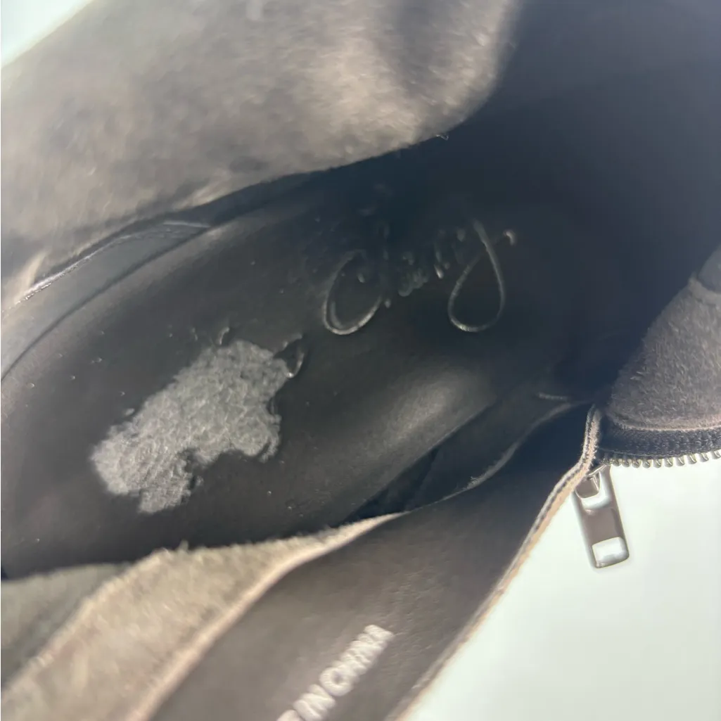 Sue Wong 10 Taupe Suede Ankle Booties Boots Shoes - Image 6