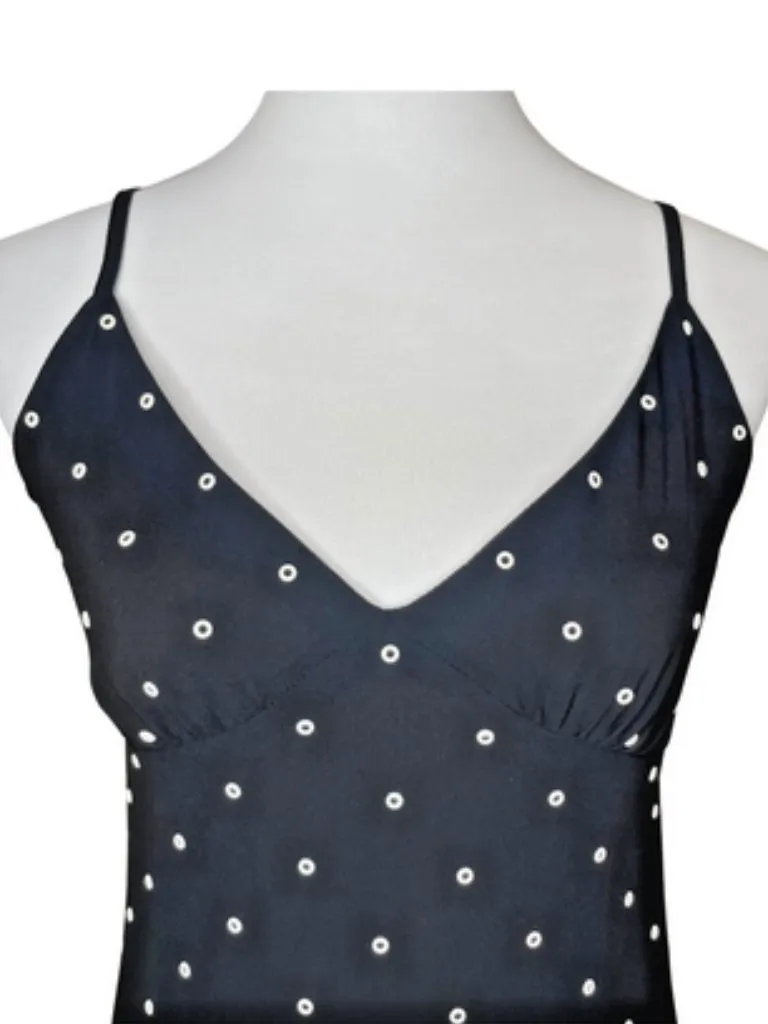 MICHAEL Michael Kors Black White Ruffled Embellished Midi Slip Dress Sz XS - Image 5