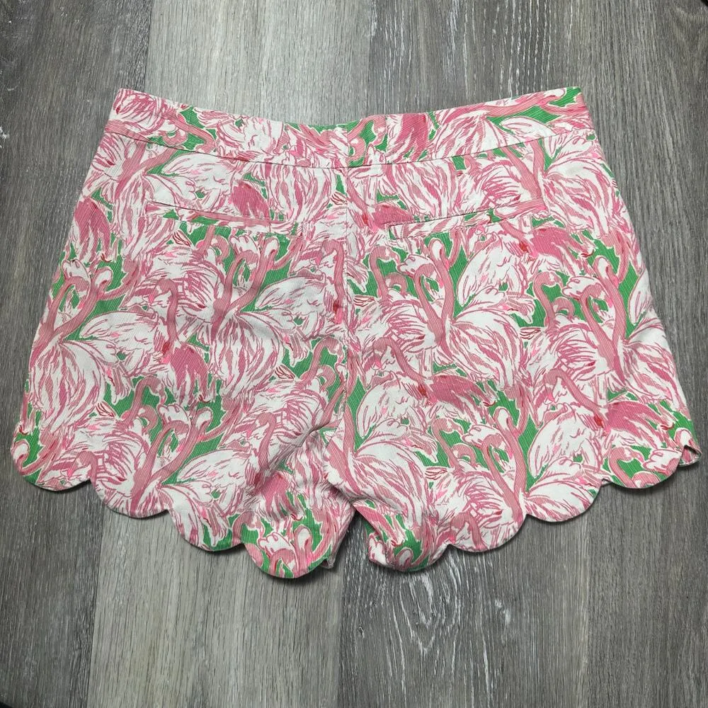 Lilly Pulitzer The Buttercup Short Pink Green Flamingo Print - Image 3