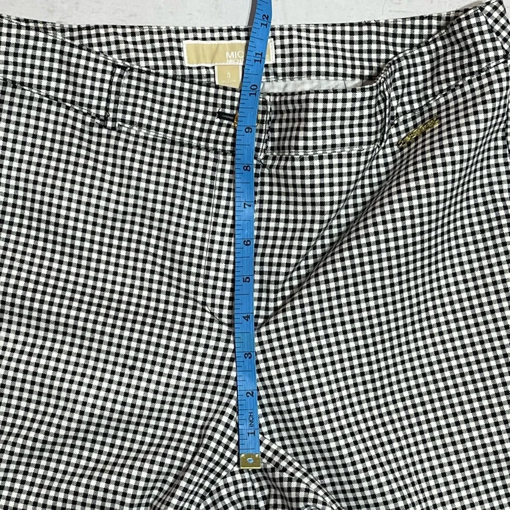 Michael Kors Black Gingham Straight Leg Ankle Pant Size 8 - Image 12