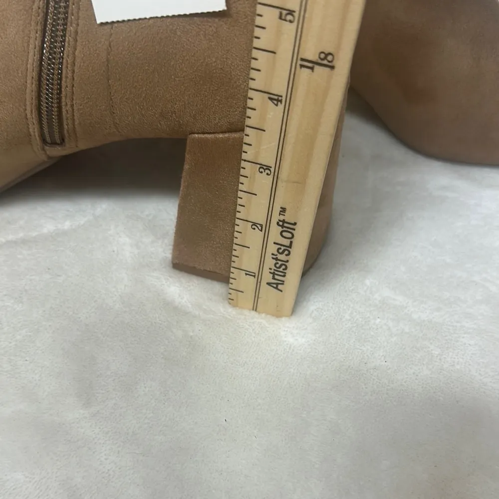 A New Day Brown Heeled Boots with Chunky Block Heel - Image 6