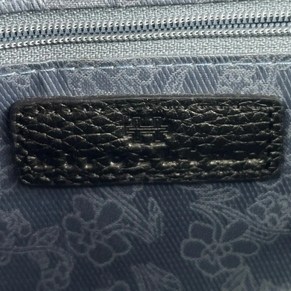 Hiroshima Black Pebbled Leather Buckle Crossbody Messenger Shoulder Bag - Image 6