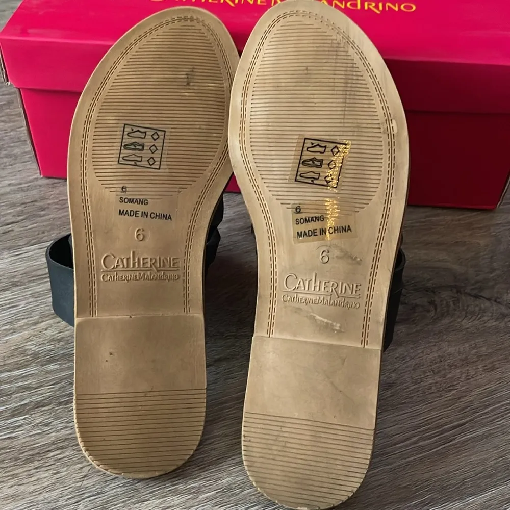 Catherine Malandrino Somang Black Sandals Size 6 - Image 10
