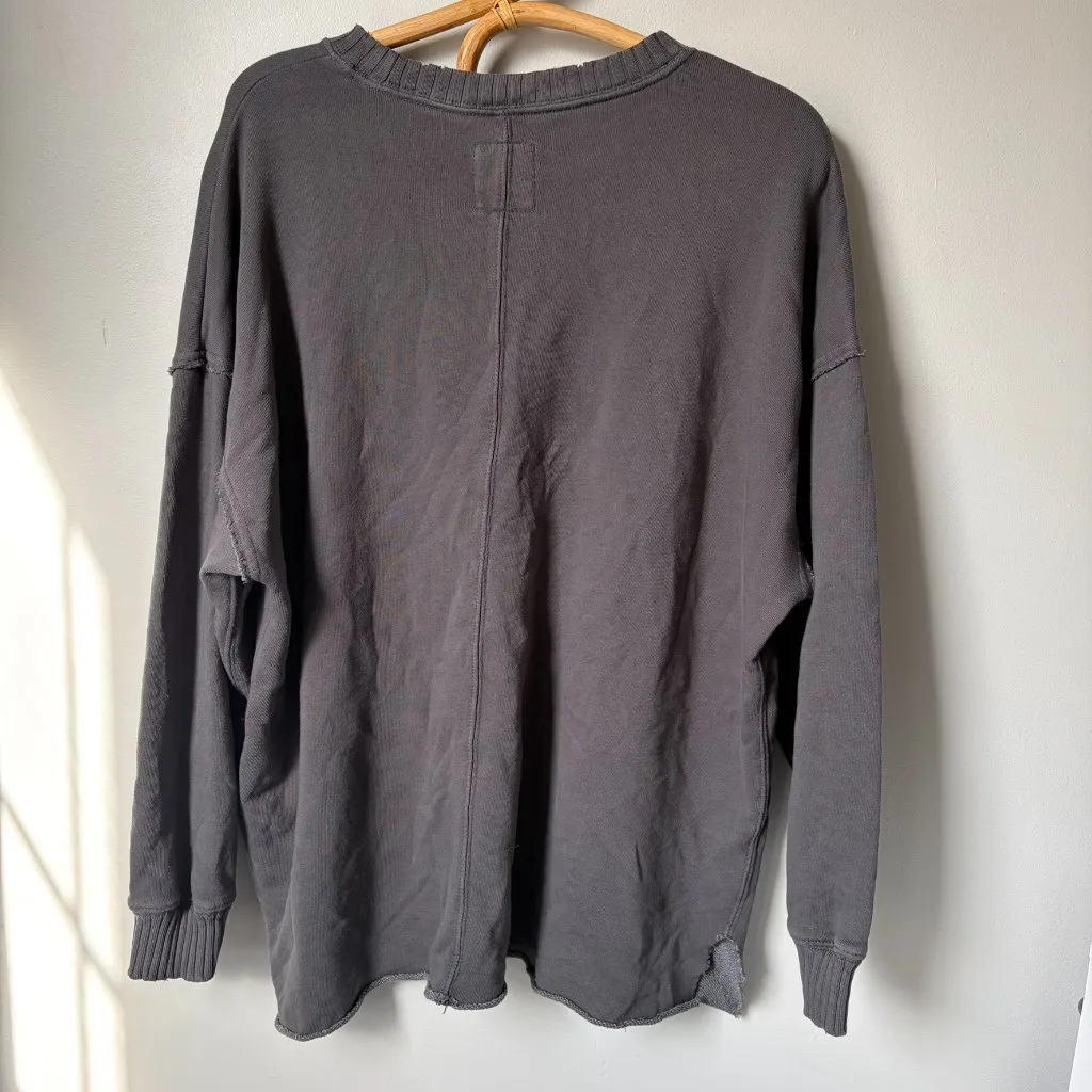 Aerie Gray Oversized Crewneck Women's XS - Image 3