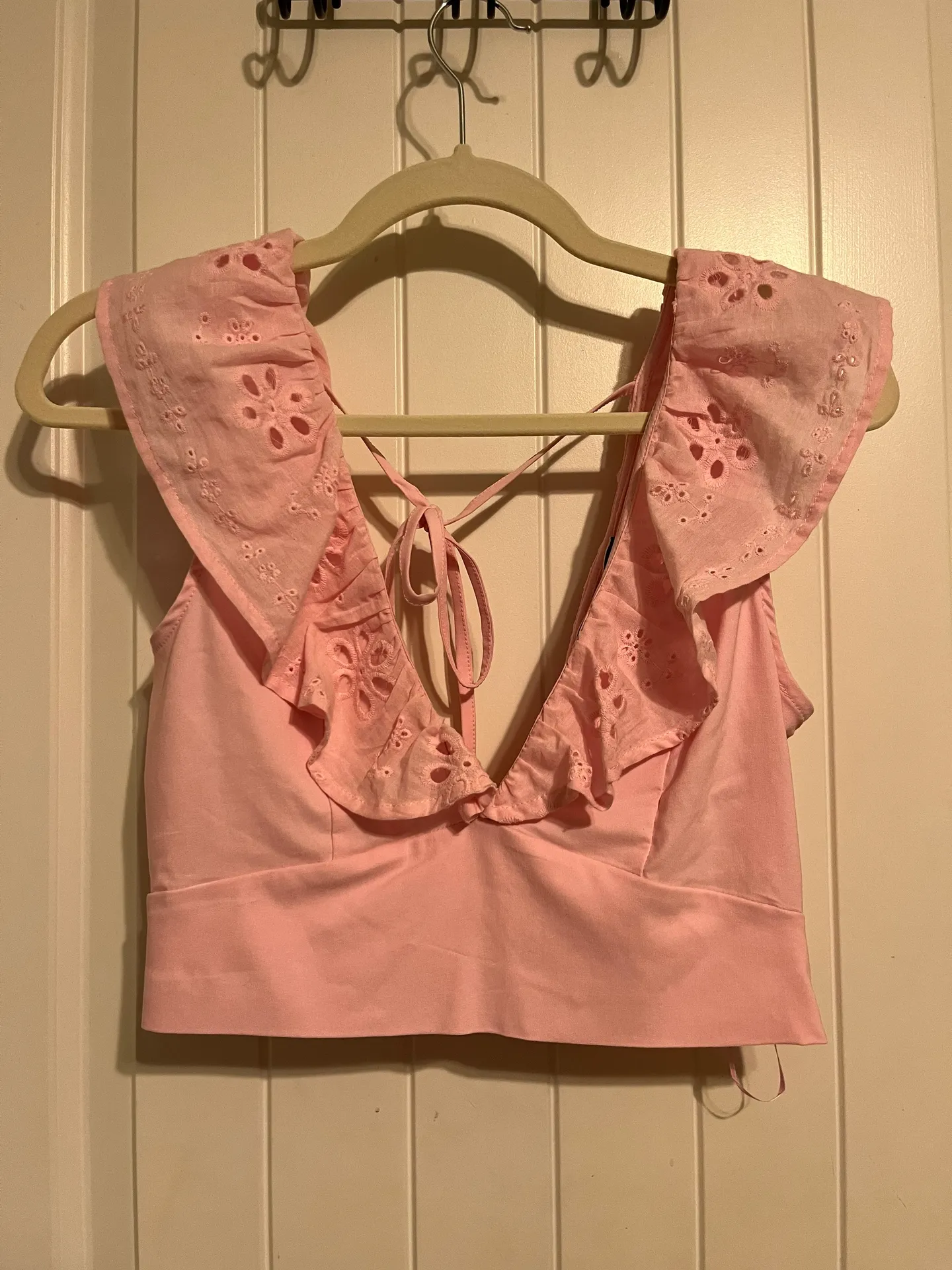 Baby Pink Ruffle Crop Top - Image 2