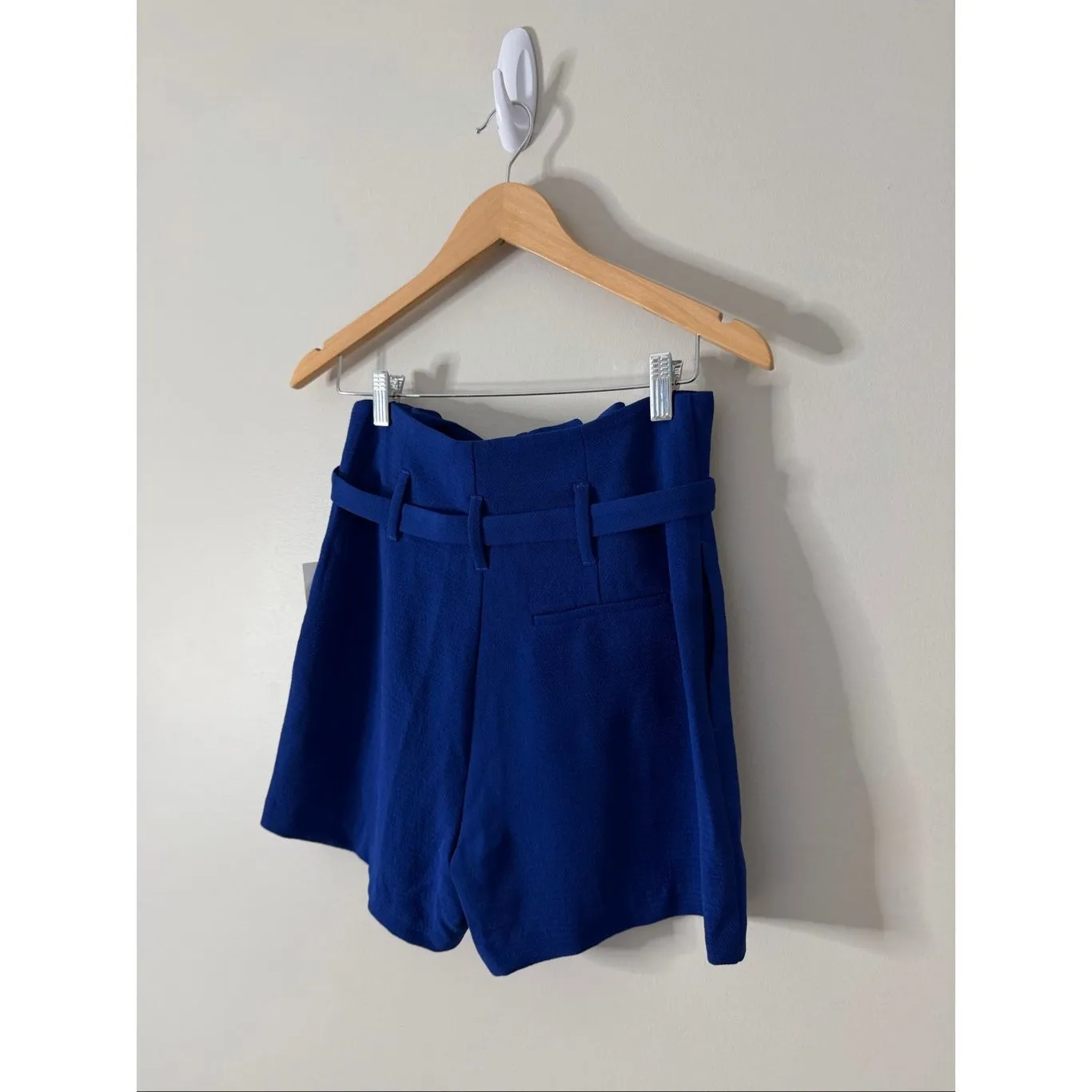 Allen Schwartz Blue High Rise Casual Textured Shorts Size 2 Tie Front NEW - Image 7