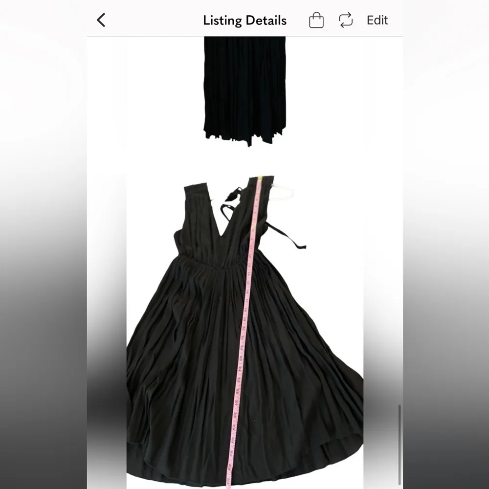 Madewell‎ Magnolia Tie Back Dress Black Sleeveless V-Neck Size S - Image 12