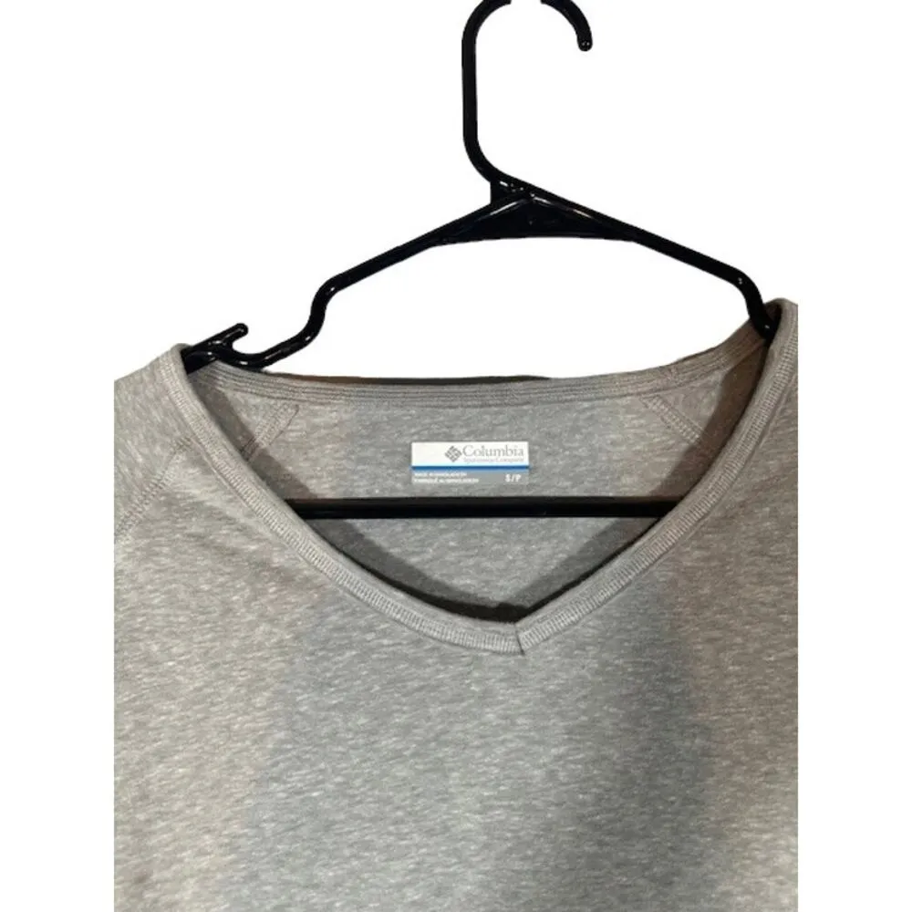 Columbia Gray V-Neck Long Sleeve Athletic Casual Shirt Women Sz S - Image 3