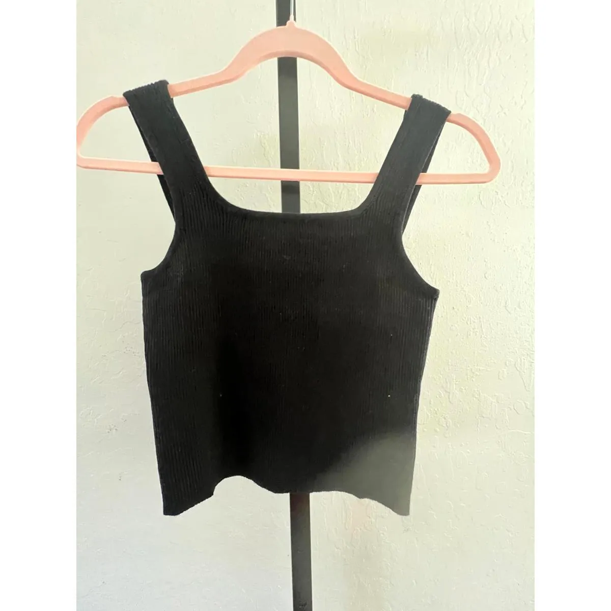 Zeagoo  Ribbed Black Crop Top S - Image 2