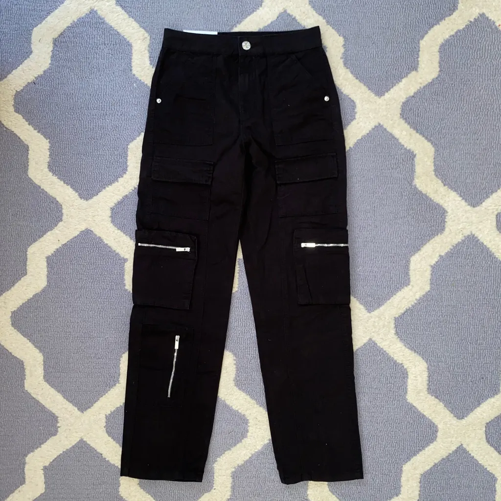 Bershka Black Cargo Pants - Image 2