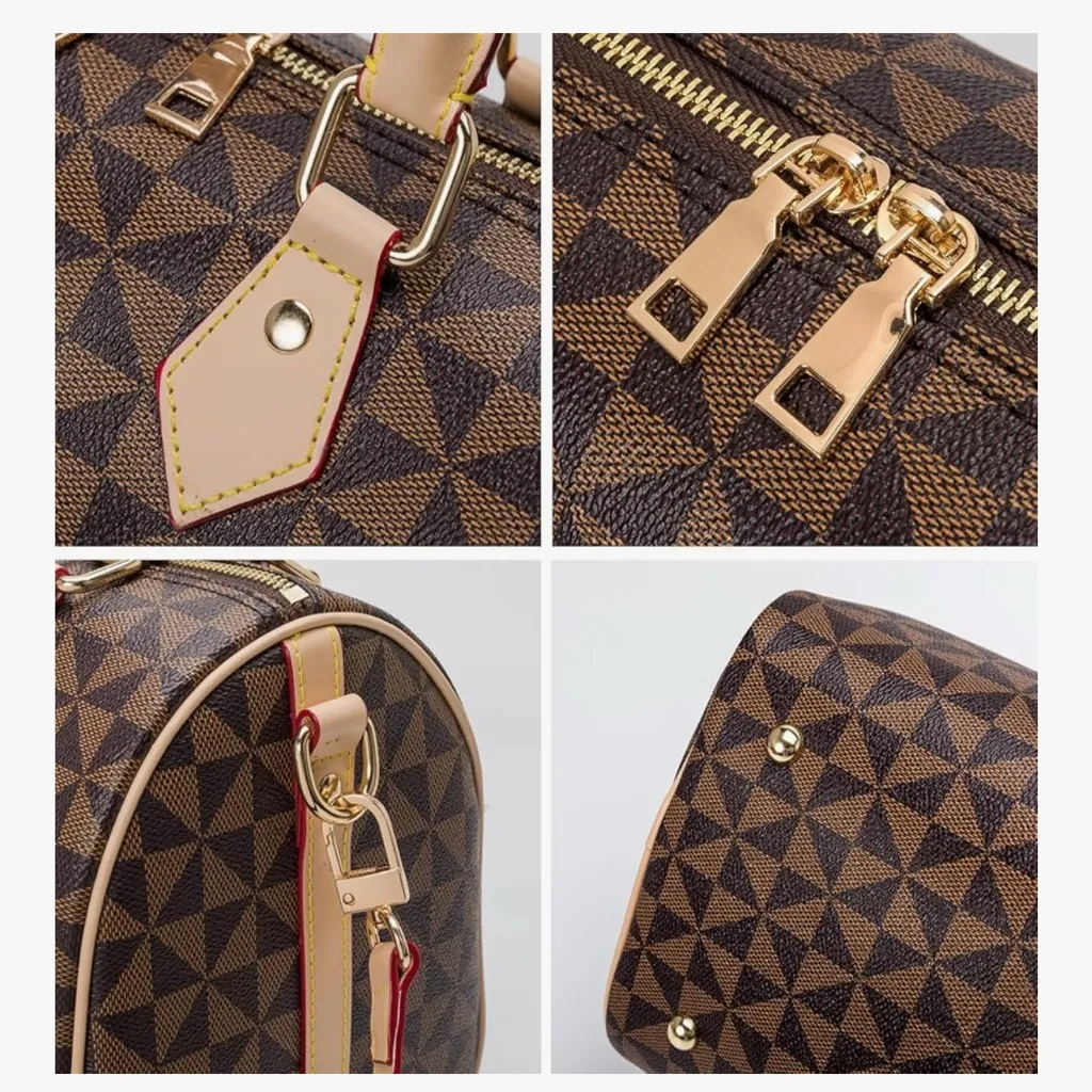 Top Handle Large Designer Crossbody/Satchel Handbag Brown - Image 4